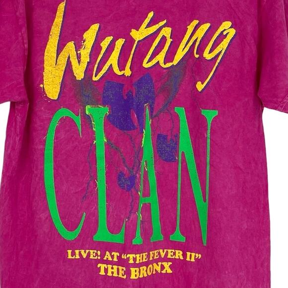 Wu-Tang Clan Live At The Fever II The Bronx T-Shirt Hot Pink Acid Wash Large - Picture 4 of 5